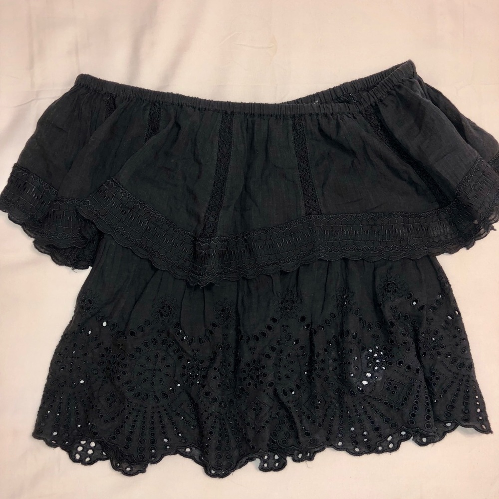 Dark grey American eagle off the shoulder blouse